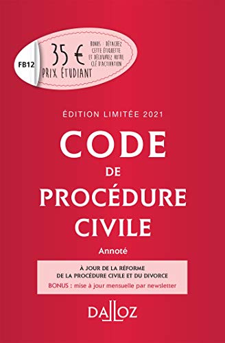 Télécharger Code de procédure civile 2021 annoté. Édition limitée - 112e ed. PDF