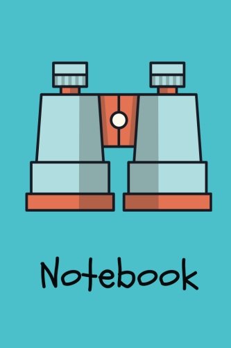 Notebook: Binoculars with Light Blue background cover 6