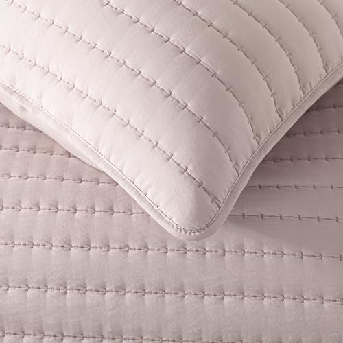 ROARINGWILD Pink Twin Size Quilt Bedding Sets with Pillow Sham, Lightweight Soft Bedspread Coverlet, Quilted Blanket Thin Comforter Bed Cover for All Season, 2 Pieces, 68x90 inches