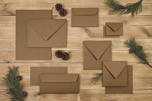 Clairefontaine 629003C - Boîte de 200 enveloppes Pollen 165x165, adhéclair, kraft