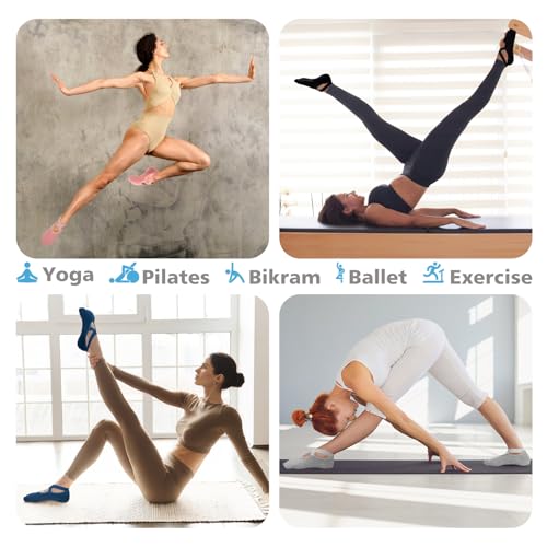 BKP Yoga Socks for Women,Pilates Socks Non Slip Grip Socks Suitable for Ballet,Plasticity,Dance,Home,Training - Image 5