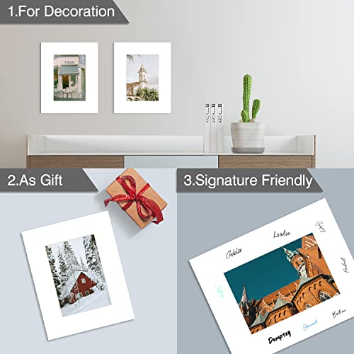 image for Golden State Art Pack of 10, Acid-Free White Pre-Cut 8x10 Picture Mat 