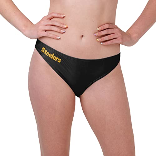 FOCO Pittsburgh Steelers NFL Womens Solid Wordmark Bikini Bottom