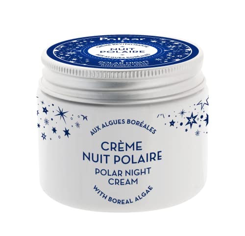 Polåar - Crema Facial Revitalizante Nuit Polaire con algas polares - Crema hidratante de noche antiedad - Suavizante, regeneradora, desintoxicante - 95% natural, vegana, Made in France - 50 ml