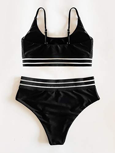 SOLY-HUX-Damen-Bikini-Set-mit-Mesh-2-Teile-Bademode-Badeanzug-Strandmode-Hohe-Taille-Bikinis