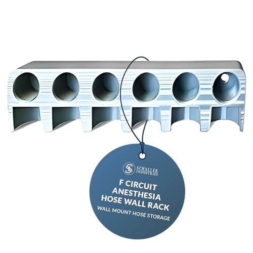 S I Schaller Industries F Circuit Anesthesia Wall Mount Rack – Holds 6 Circuits, Pre-Applied Tape, Durable...