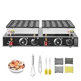 Uargd 50PCS Mini Dutch Pancake Maker, Non-stick Stainless Steel Dorayaki Baker, 1800W Commercial Electric Poffertjes Grill Pan, Dual Temperature and Time Control, Ideal for Kitchens, Restaurants