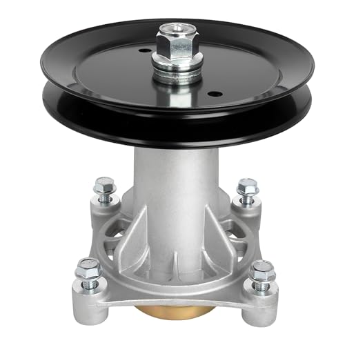 Belleone 187292 Spindle Assembly with 195945 Pulley Fit for Hu sqvarna/Craftsman 42 46 48 54 Mower Deck Mandrel Spindle Replace 587819701 532187281 532192870 Pulley 195945 197473 1 Pack