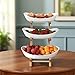 Imagen de Soporte de Frutas de 3 Niveles con Cuencos Blancos
