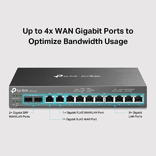 Image of TP-Link ER7212PC | Omada Router, PoE Switch & Controller 3-in-1 Gigabit VPN Router | Up to 4 WAN | 8 PoE+ LAN Port @ 110W | Fanless | Easy Installation | Load Balance | Limited Lifetime Protection