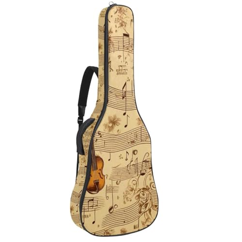 Housse guitare acoustique 41 classique électrique basse et ukulélé imprimé notes de musique