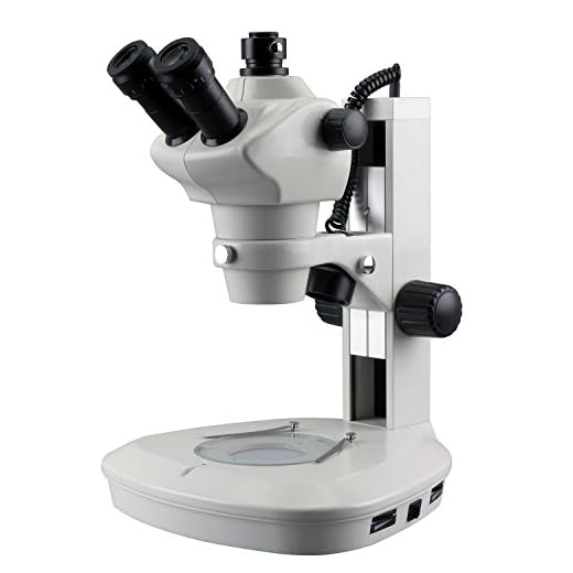 8X-50X Track Stand Stereo Zoom Trinocular Microscope w/Top & Bottom LED Lights