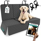 MOMONELO Funda Coche Perro Gris + 2 Cinturones Seguridad | Protector Coche Perros Asiento Trasero | Impermeable, Antideslizante y Lavable | Uso Universal | Ideal para Viajes (Funda Gris)