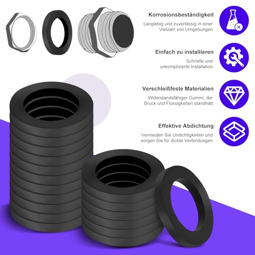 Fitschenringe Kunststoff Zimmertüren Spezial Tür Unterlegscheiben Türscharnier Montageringe Ohne Abriebspuren Φ10*15 * 1mm/2mm für Standard Zimmertüren 100Stück Schwarz