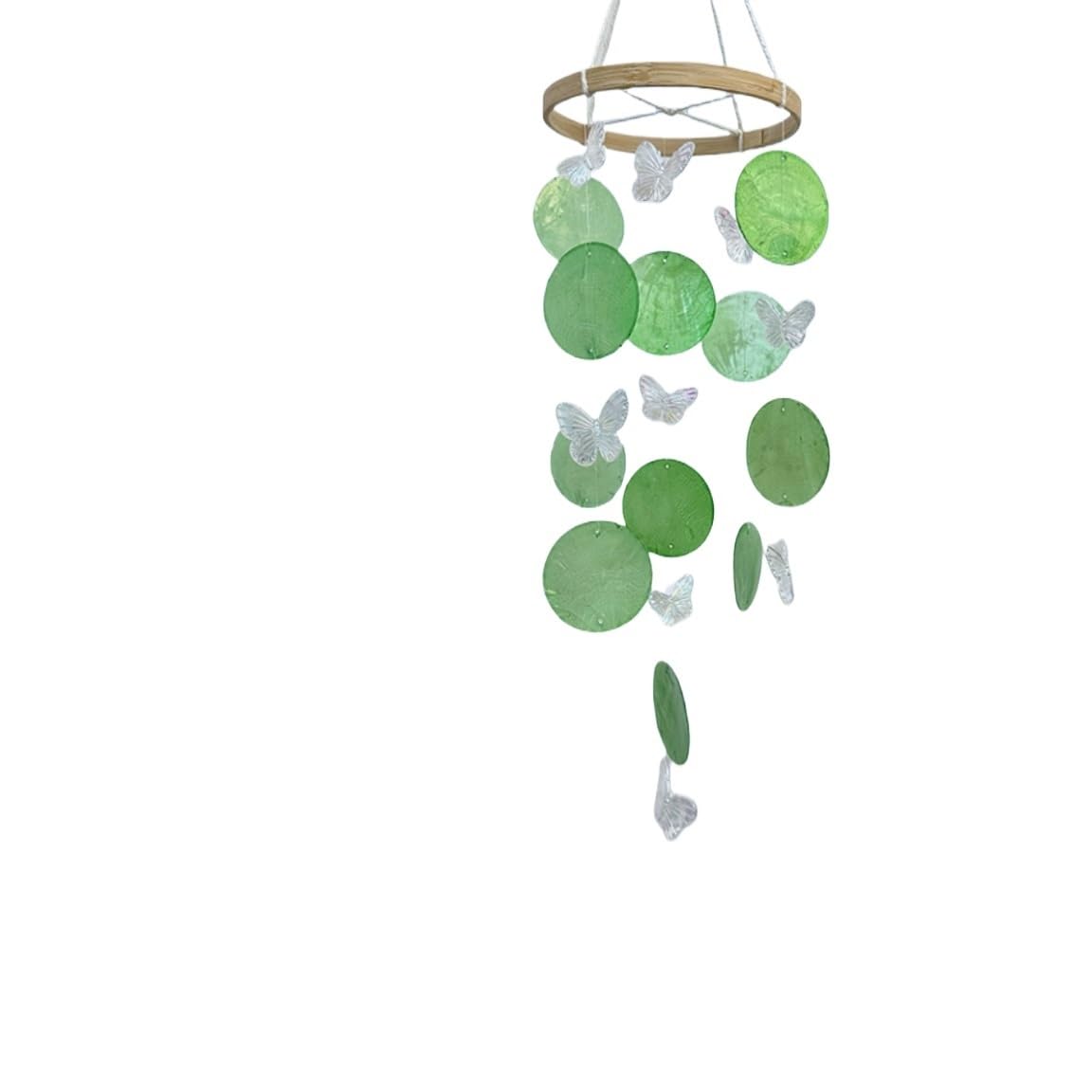 Wind Chime Shell Wind Chimes for Outside Butterfly Natural Shell Windchimes for Patio Garden Porch Decoration Windchime(Gr�n)