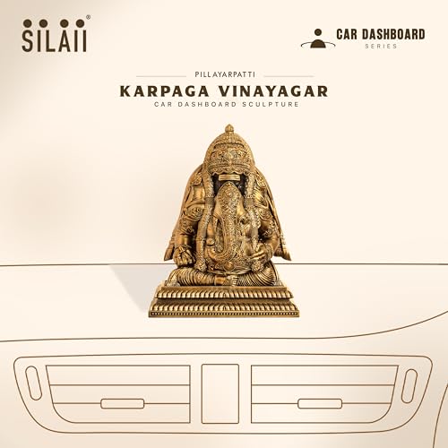 Image of SILAII Pillayarpatti Karpaga Vinayagar Car Dashboard Idol - 3 Inch | Miniature Ganesh Statue for Car Interior Decor | Ganesha Idols for Home & Office | Spiritual Gift & Decorative Ganesha Idols