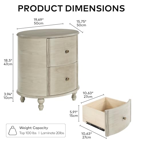 Image of Chogori Solid Wood End Table Set of 2, Elegant Pine Side Tables with 2 Drawers, Compact & Versatile Nightstand for Living Room, Bedroom, or Small Spaces Easy Assembly & Timeless Design