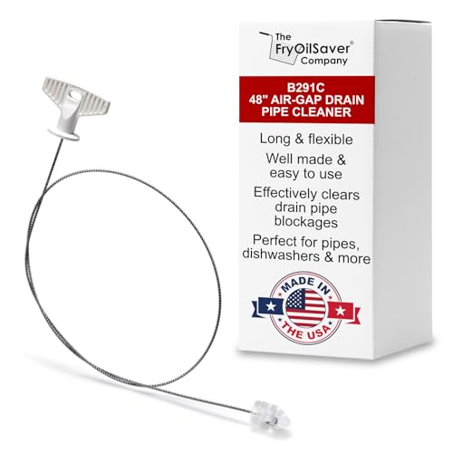 Comparison: Best Drain Cleaner For Dishwasher 4 48" Air-Gap Drain Pipe Cleaning Brush, Flexible Dishwasher Cleaning Brush in Home & Commercial Kitchen Pipes, Garbage Disposal, Sink, Unclogger Long Sink Snake Drain Pipe Tool by FryOilSaver Co B291C