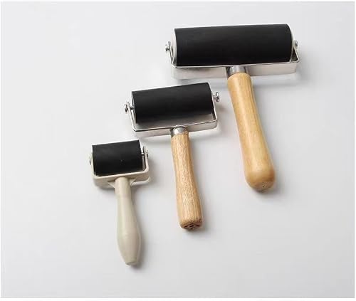 Rubber Brayer Roller for Crafting, Wood Glue Application, Gel Printing, Wallpaper, Border Sealing, and Flashing Tape ï¼ŒMultipurpose and DIY Implement