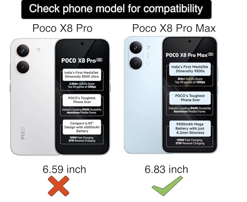 Image of FAD-E Tempered Glass Screen Protector Guard (without camera hole) Compatible for Poco X8 Pro Max 5G (6.83 inch)