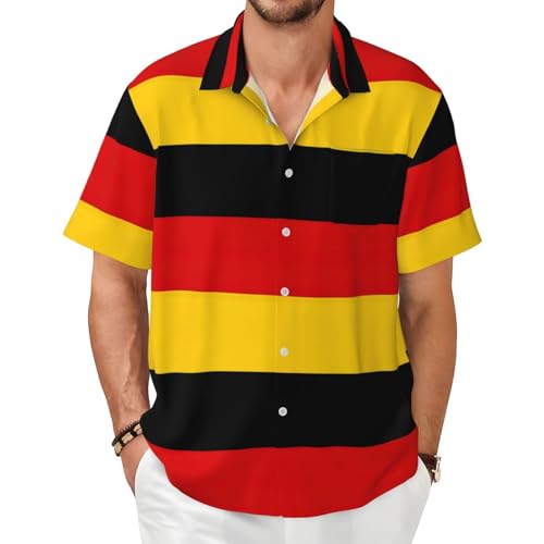 Chemise manches courtes imprimé drapeau Allemagne homme pour un look décontracté