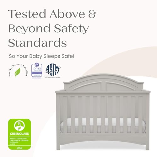 Image of Delta Children Perry 6-in-1 Convertible Crib - Greenguard Gold Certified, Moonstruck Grey
