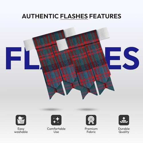 Image of Scottish Tartan Kilt Flashes with Elastic Adjusters