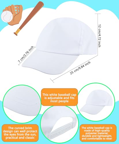 20 piezas gorras blancas ajustables para pintar miniatura 2