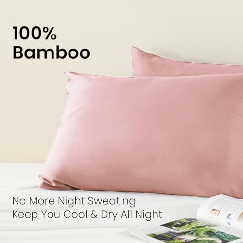 Image of Mush Bamboo Pillow Cover Set of 2 | 100% Bamboo Pillow Cover for Hair and Skin | 250 TC | Breathable, Silky Soft and Envelope Pillowcases | 17 inchx27 inch (250 TC, Lavender Haze)