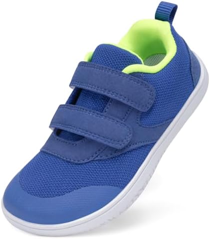 TIAROOTT Unisex Kinder Barfußschuhe Breite Junge Mädchen Minimalistische mit Klettverschluss Laufschuhe für Fitness Traillauf Freizeit Atmungsaktiv Leicht rutschfest Sneaker Komfor