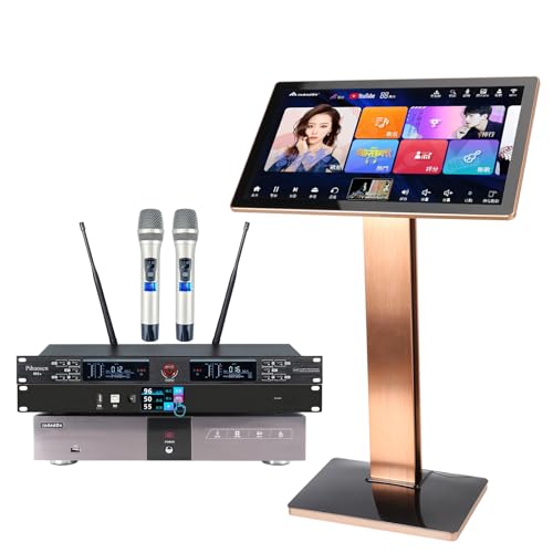 Image of New Chinese Karaoke Machine KV-V5 MAX Karaoke Player, with Reverb Wireless Microphone, 22-inch capacitive Touch Screen Free Cloud Download (4T Black Touch Screen Professional Edition)