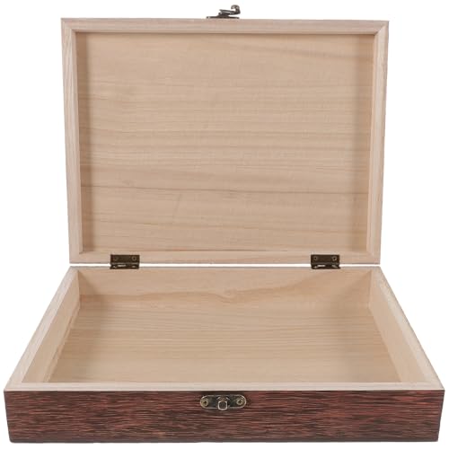 GETAJGHSD Cofre de Madera para Almacenamiento Cierre Seguro, Estilo Retro Vintage, Tamaño Compacto, para Organizar Recuerdos y Documentos Pequeños