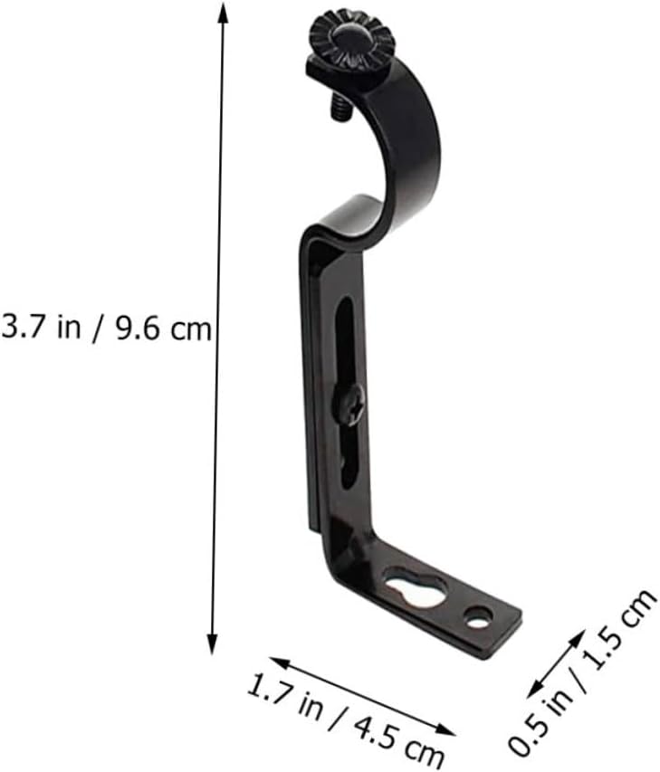 Levemolo Extendable Curtain Rod Holders 4 Pack Metal Brackets Strong Support for Heavy Curtains Wall Mount Hardware