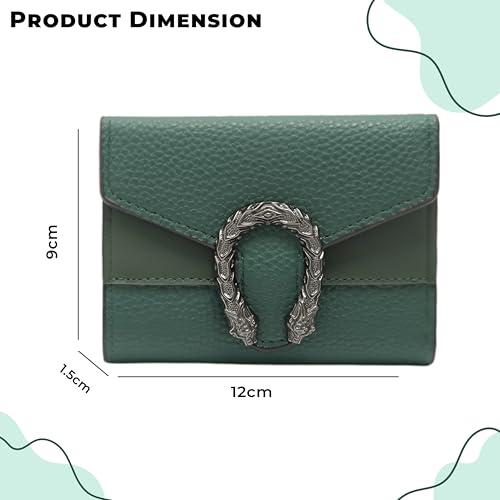 Image of Kraptick Women's Wallet -Stylish and Compact Purse Clutch Wallet for Women, Stylish Card Coin Holder, Debit Card Holder, Money Organizer and Travel Wallet for Women with 8 Slots (Green)