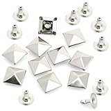 CRAFTMEMORE 100pcs Spike Rivet Pyramid Rapid Rivet Studs Glam Rock Biker Nailheads Leathercraft Decorations (10 MM, Silver)