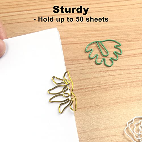 Plant Shaped Paper Clips 80-Count: 16 Cute Funny Paper Clips Assorted Colors - Rust-Resistant - Holds 50 Sheets Fun Office Supplies Bookmark Clips School Home - Image 7
