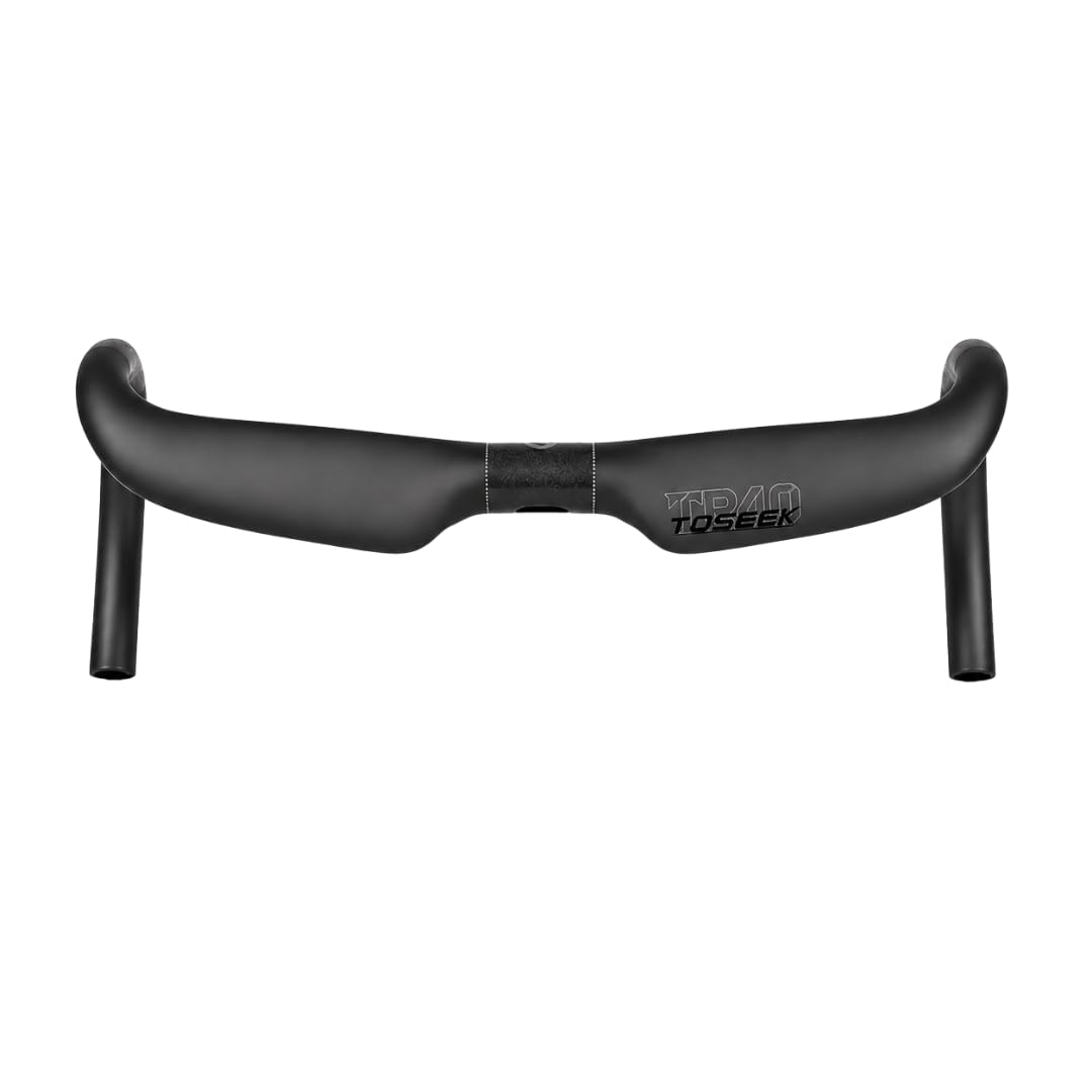 FCC RACING TOSEEK TR-40 Carbon Road Bike Handlebar, Full Carbon Aero Drop Bar, Full Internal Cable Routing, 31.8mm Clamp, Lightweight Racing Bicycle Handlebar (Handlebar Size - 380mm)-image-9