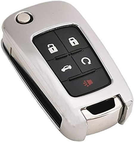 Silver Soft TPU Key Fob Cover Case Remote Jacket Shell Glove for Chevy Chevrolet Equinox Encore Camaro Cruze Malibu Impala Buick Regal Lacrosse GMC Terrain