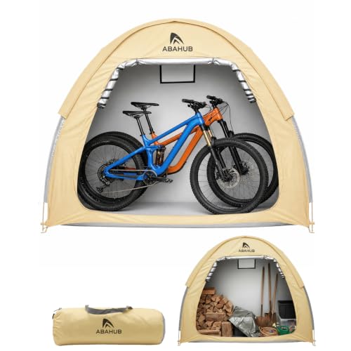 Abahub Portable Bike Storage Shed Tent, Outdoor Silver-Coated Bicycle Shelter