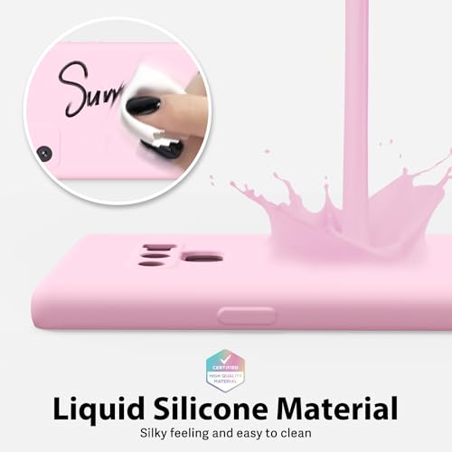 oakxco for Samsung Galaxy Note 9 Phone Case Liquid Silicone, Cute Thin Slim Soft Rubber TPU Plain Smooth Gel Cover for Women Girl, Matte Solid Protective & Shockproof Bumper, Rose Light Pink by oakxco - Used condition - Image 3