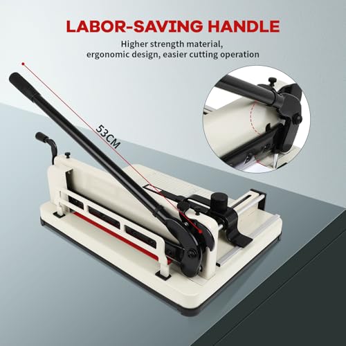 Cortador de papel resistente de 30,5 cm, aparador de guilhotina de 500 folhas, corte preciso com pro