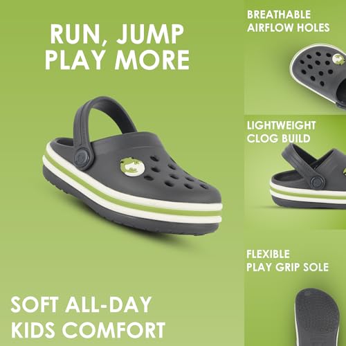 Image of NEOZ Casual Slingback Clogs for Kids with Soft Sole | Slip-On Breathable, Lightweight | Comfortable & Durable | Stylish Indoor & Outdoor Sandals Clogs for Kids