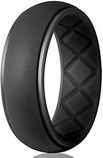 Egnaro Silicone Wedding Ring for Men, Particularly Breathable Mens' Rubber Wedding Bands, Size