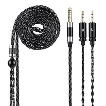 UNCLE LIGHT 4.4mm Balanced to Dual 2.5mm Audiophile Cable, 8-Core OCC Silver-Plated Cable, Compatible with HE400S, HE-400i2.5mm Plug Version, HE560, HE-350, HE1000 Headphone, HiFi Upgrade 1.3m