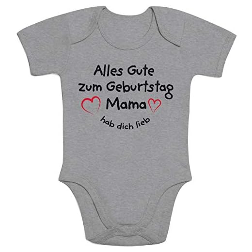 Shirtgeil Grattis på födelsedagen mamma hatt dig kärlek baby body kort arm-body