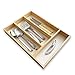 Organizador cubiertos para cajon de madera, cubertero para cajon, bandeja de cubiertos compacta para utensilios de cocina 35x25 cm