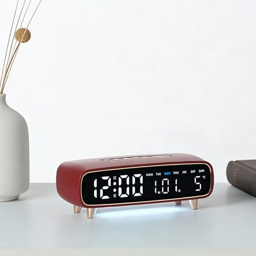 Reloj digital LED multiusos con despertador y pantalla transparente retroiluminada de mesa 7
