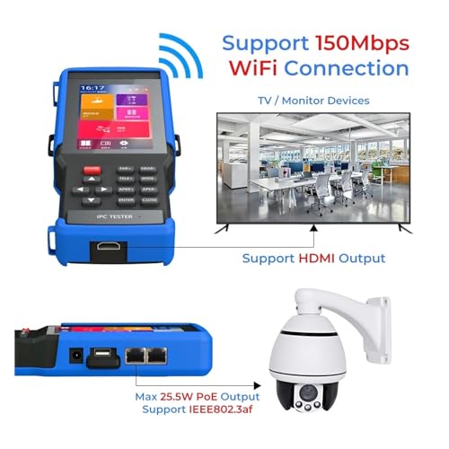 Probador CCTV IP portátil para solucionar fallas de cámaras analógicas e IPC sin usar laptops 5