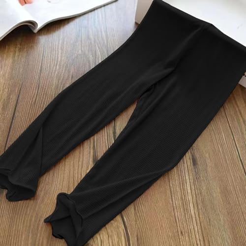 Girls Ribbed Sweater Legging Pants Thick Warm Winter Cotton Pants Ruffle Tights Toddler Plain Stretchy Solid Trouser2