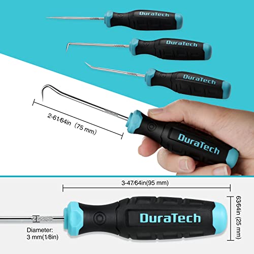 Image of DURATECH 4 Piece Hook and Pick Set, Offset, Straight, 90Pick and Hook, Used for Auto and Electronics Maintenance Tools, with Storage Tray (Pack of 2)